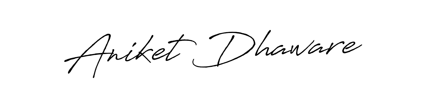 How to make Aniket Dhaware name signature. Use Antro_Vectra_Bolder style for creating short signs online. This is the latest handwritten sign. Aniket Dhaware signature style 7 images and pictures png