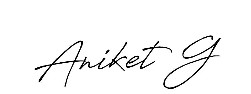 Also we have Aniket G name is the best signature style. Create professional handwritten signature collection using Antro_Vectra_Bolder autograph style. Aniket G signature style 7 images and pictures png