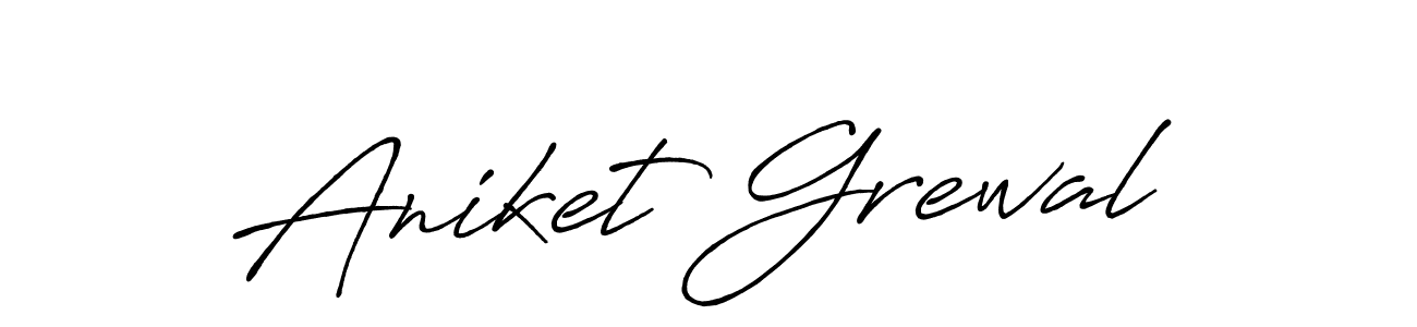 Make a beautiful signature design for name Aniket Grewal. With this signature (Antro_Vectra_Bolder) style, you can create a handwritten signature for free. Aniket Grewal signature style 7 images and pictures png