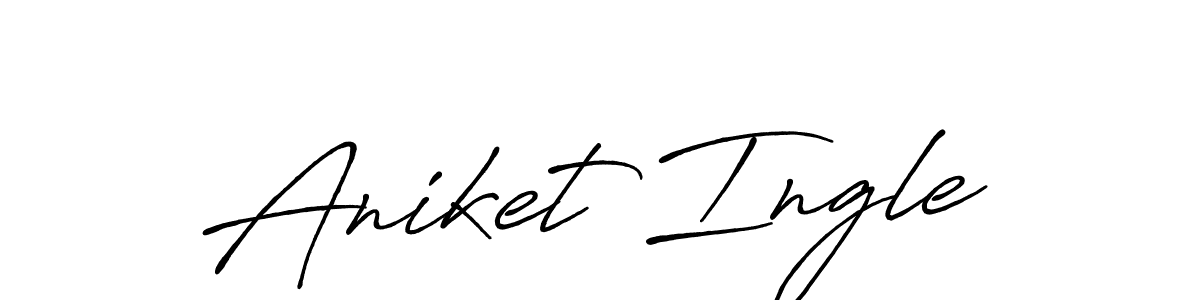How to make Aniket Ingle name signature. Use Antro_Vectra_Bolder style for creating short signs online. This is the latest handwritten sign. Aniket Ingle signature style 7 images and pictures png