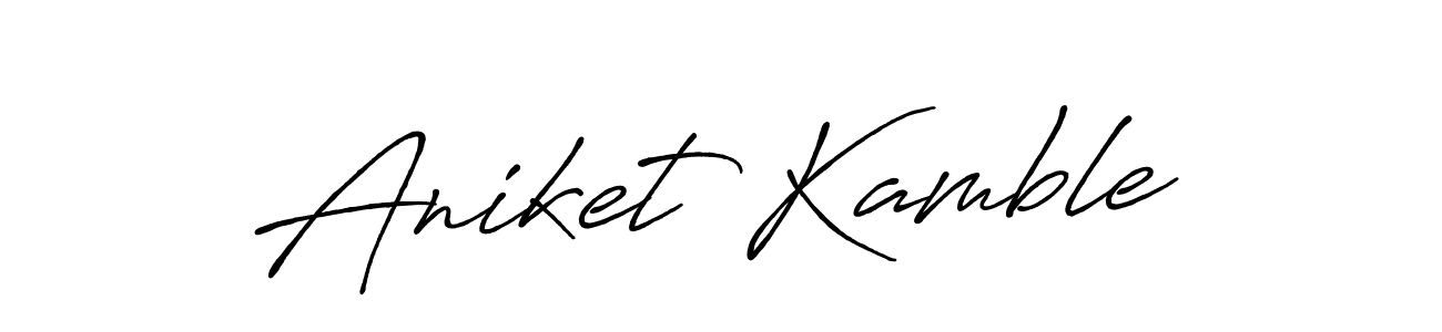 How to make Aniket Kamble name signature. Use Antro_Vectra_Bolder style for creating short signs online. This is the latest handwritten sign. Aniket Kamble signature style 7 images and pictures png