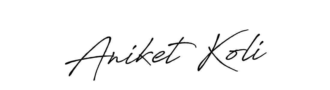 This is the best signature style for the Aniket Koli name. Also you like these signature font (Antro_Vectra_Bolder). Mix name signature. Aniket Koli signature style 7 images and pictures png