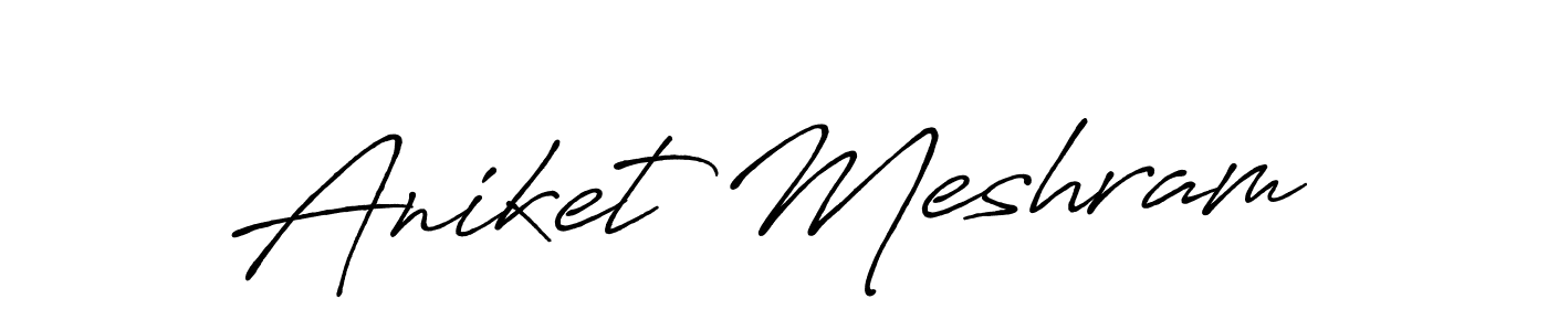 Make a beautiful signature design for name Aniket Meshram. With this signature (Antro_Vectra_Bolder) style, you can create a handwritten signature for free. Aniket Meshram signature style 7 images and pictures png