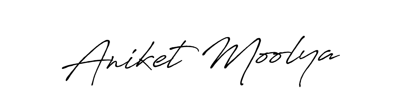 Design your own signature with our free online signature maker. With this signature software, you can create a handwritten (Antro_Vectra_Bolder) signature for name Aniket Moolya. Aniket Moolya signature style 7 images and pictures png