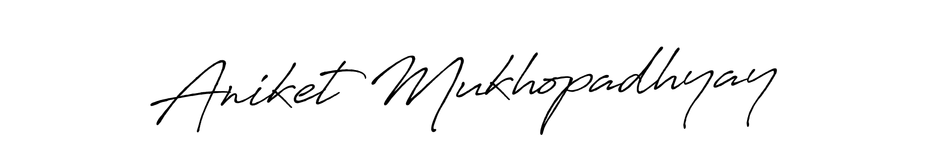 How to make Aniket Mukhopadhyay signature? Antro_Vectra_Bolder is a professional autograph style. Create handwritten signature for Aniket Mukhopadhyay name. Aniket Mukhopadhyay signature style 7 images and pictures png