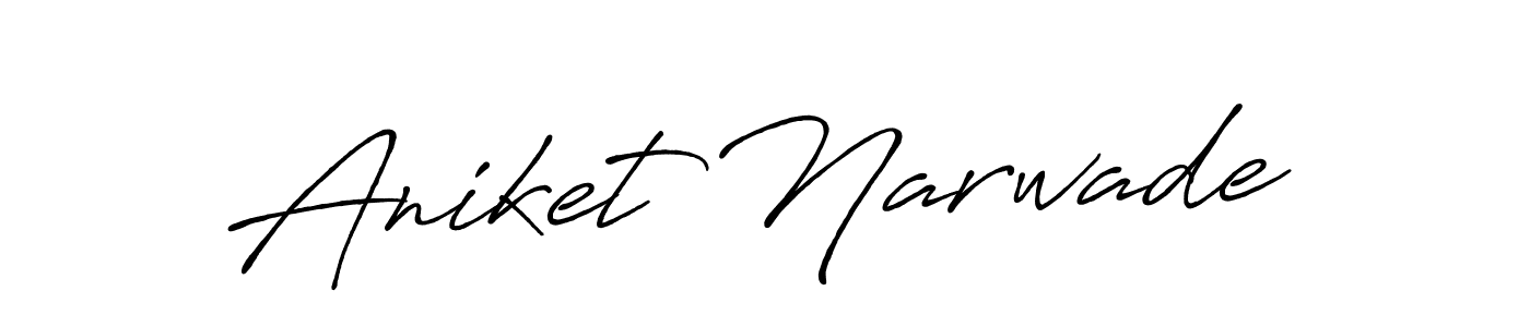 Make a beautiful signature design for name Aniket Narwade. With this signature (Antro_Vectra_Bolder) style, you can create a handwritten signature for free. Aniket Narwade signature style 7 images and pictures png