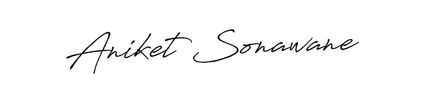 How to make Aniket Sonawane name signature. Use Antro_Vectra_Bolder style for creating short signs online. This is the latest handwritten sign. Aniket Sonawane signature style 7 images and pictures png