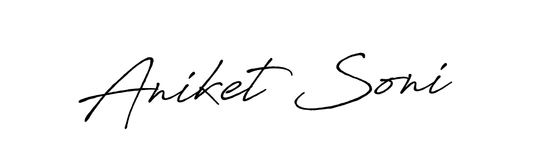 How to make Aniket Soni signature? Antro_Vectra_Bolder is a professional autograph style. Create handwritten signature for Aniket Soni name. Aniket Soni signature style 7 images and pictures png