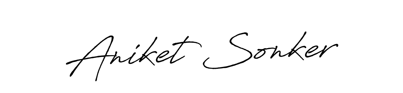 Also You can easily find your signature by using the search form. We will create Aniket Sonker name handwritten signature images for you free of cost using Antro_Vectra_Bolder sign style. Aniket Sonker signature style 7 images and pictures png