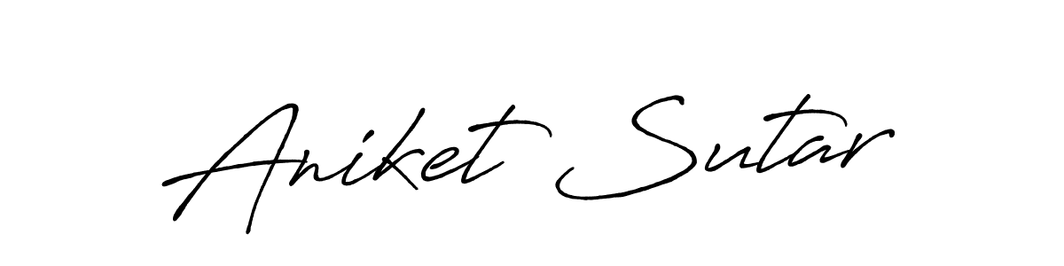 How to make Aniket Sutar name signature. Use Antro_Vectra_Bolder style for creating short signs online. This is the latest handwritten sign. Aniket Sutar signature style 7 images and pictures png