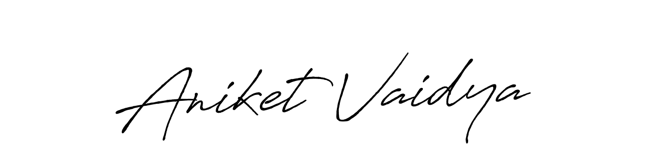 Aniket Vaidya stylish signature style. Best Handwritten Sign (Antro_Vectra_Bolder) for my name. Handwritten Signature Collection Ideas for my name Aniket Vaidya. Aniket Vaidya signature style 7 images and pictures png