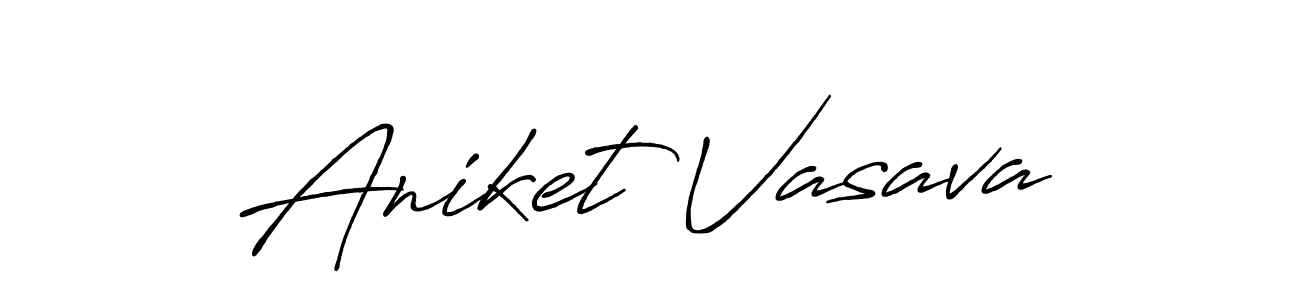 How to make Aniket Vasava name signature. Use Antro_Vectra_Bolder style for creating short signs online. This is the latest handwritten sign. Aniket Vasava signature style 7 images and pictures png