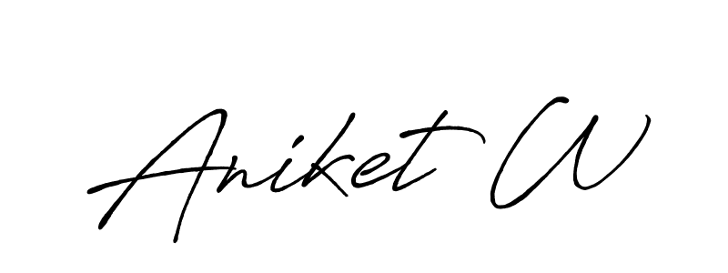 It looks lik you need a new signature style for name Aniket W. Design unique handwritten (Antro_Vectra_Bolder) signature with our free signature maker in just a few clicks. Aniket W signature style 7 images and pictures png