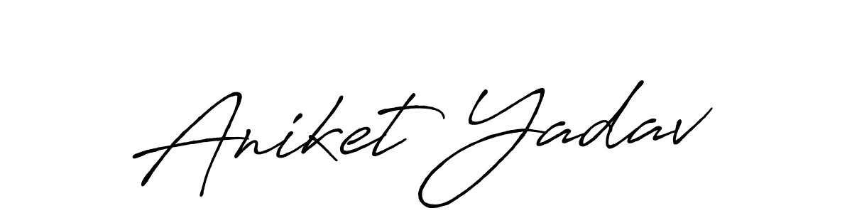 Create a beautiful signature design for name Aniket Yadav. With this signature (Antro_Vectra_Bolder) fonts, you can make a handwritten signature for free. Aniket Yadav signature style 7 images and pictures png