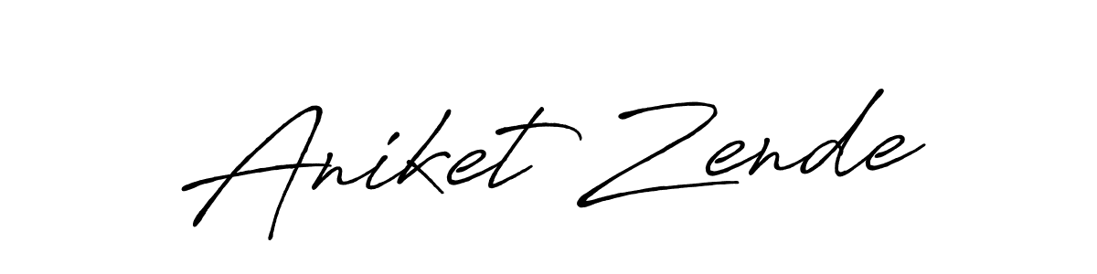 Create a beautiful signature design for name Aniket Zende. With this signature (Antro_Vectra_Bolder) fonts, you can make a handwritten signature for free. Aniket Zende signature style 7 images and pictures png