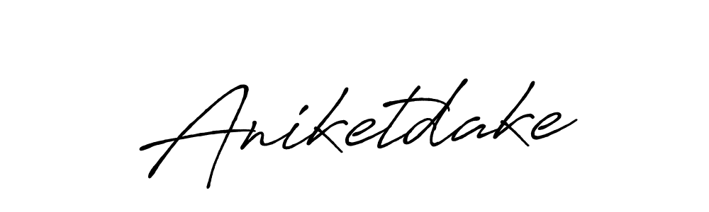 Design your own signature with our free online signature maker. With this signature software, you can create a handwritten (Antro_Vectra_Bolder) signature for name Aniketdake. Aniketdake signature style 7 images and pictures png
