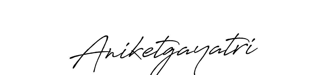 How to make Aniketgayatri name signature. Use Antro_Vectra_Bolder style for creating short signs online. This is the latest handwritten sign. Aniketgayatri signature style 7 images and pictures png