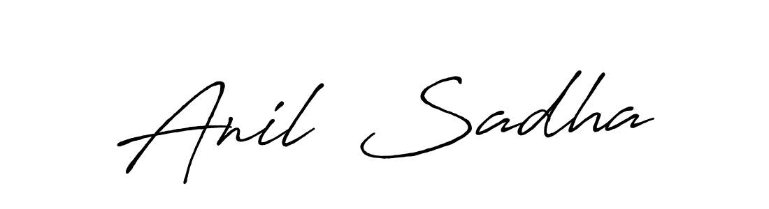 The best way (Antro_Vectra_Bolder) to make a short signature is to pick only two or three words in your name. The name Anil  Sadha include a total of six letters. For converting this name. Anil  Sadha signature style 7 images and pictures png