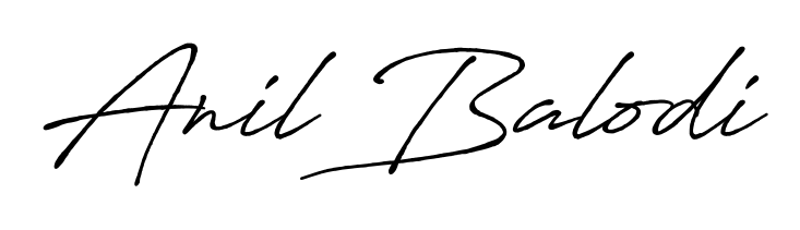 A classic penmanship look for Anil Balodi. The Antro_Vectra_Bolder font brings timeless elegance and confidence to every signed document. Anil Balodi signature style 7 images and pictures png
