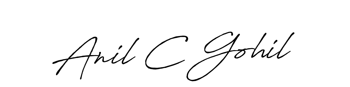 How to make Anil C Gohil signature? Antro_Vectra_Bolder is a professional autograph style. Create handwritten signature for Anil C Gohil name. Anil C Gohil signature style 7 images and pictures png