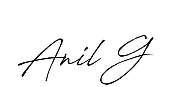 Also we have Anil G name is the best signature style. Create professional handwritten signature collection using Antro_Vectra_Bolder autograph style. Anil G signature style 7 images and pictures png