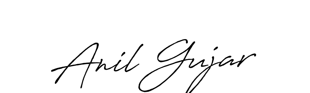 Anil Gujar stylish signature style. Best Handwritten Sign (Antro_Vectra_Bolder) for my name. Handwritten Signature Collection Ideas for my name Anil Gujar. Anil Gujar signature style 7 images and pictures png