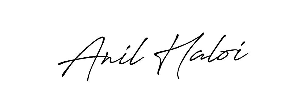 How to make Anil Haloi name signature. Use Antro_Vectra_Bolder style for creating short signs online. This is the latest handwritten sign. Anil Haloi signature style 7 images and pictures png