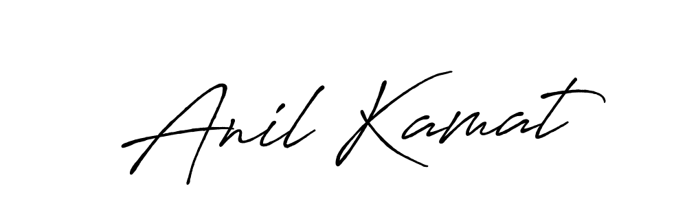 How to make Anil Kamat name signature. Use Antro_Vectra_Bolder style for creating short signs online. This is the latest handwritten sign. Anil Kamat signature style 7 images and pictures png