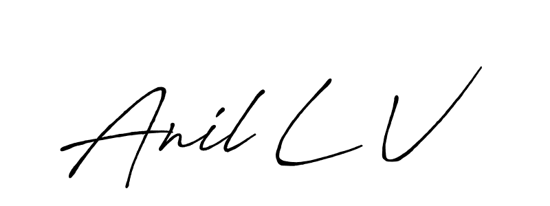 The best way (Antro_Vectra_Bolder) to make a short signature is to pick only two or three words in your name. The name Anil L V include a total of six letters. For converting this name. Anil L V signature style 7 images and pictures png