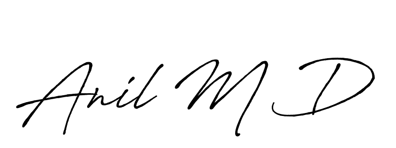 Anil M D stylish signature style. Best Handwritten Sign (Antro_Vectra_Bolder) for my name. Handwritten Signature Collection Ideas for my name Anil M D. Anil M D signature style 7 images and pictures png