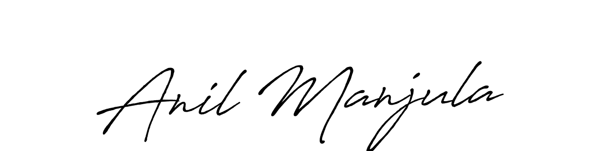 Also we have Anil Manjula name is the best signature style. Create professional handwritten signature collection using Antro_Vectra_Bolder autograph style. Anil Manjula signature style 7 images and pictures png