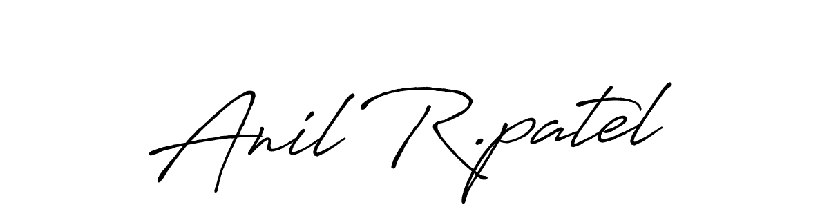 Use a signature maker to create a handwritten signature online. With this signature software, you can design (Antro_Vectra_Bolder) your own signature for name Anil R.patel. Anil R.patel signature style 7 images and pictures png