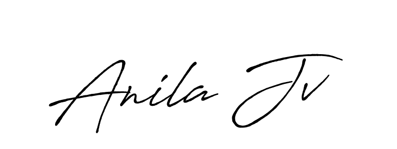 How to make Anila Jv name signature. Use Antro_Vectra_Bolder style for creating short signs online. This is the latest handwritten sign. Anila Jv signature style 7 images and pictures png