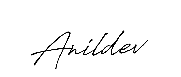 Design your own signature with our free online signature maker. With this signature software, you can create a handwritten (Antro_Vectra_Bolder) signature for name Anildev. Anildev signature style 7 images and pictures png