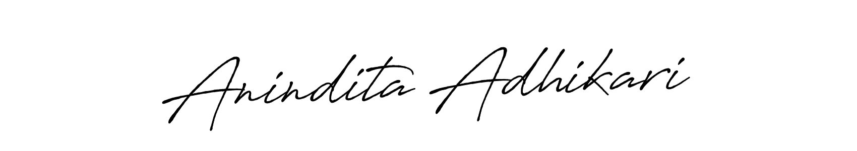 Create a beautiful signature design for name Anindita Adhikari. With this signature (Antro_Vectra_Bolder) fonts, you can make a handwritten signature for free. Anindita Adhikari signature style 7 images and pictures png