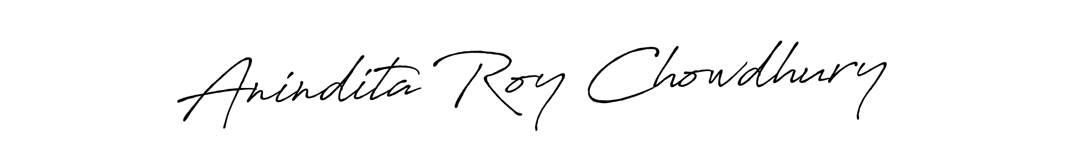 How to make Anindita Roy Chowdhury name signature. Use Antro_Vectra_Bolder style for creating short signs online. This is the latest handwritten sign. Anindita Roy Chowdhury signature style 7 images and pictures png