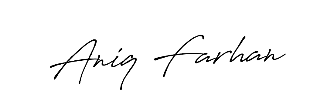 Create a beautiful signature design for name Aniq Farhan. With this signature (Antro_Vectra_Bolder) fonts, you can make a handwritten signature for free. Aniq Farhan signature style 7 images and pictures png