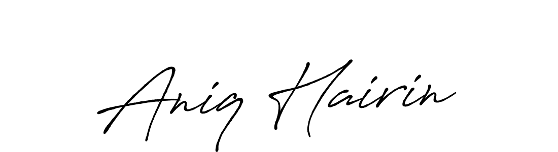 How to make Aniq Hairin signature? Antro_Vectra_Bolder is a professional autograph style. Create handwritten signature for Aniq Hairin name. Aniq Hairin signature style 7 images and pictures png