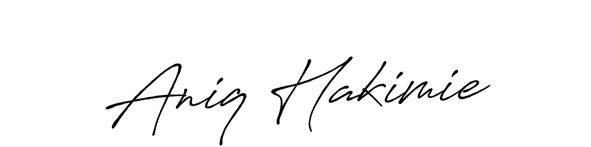 Create a beautiful signature design for name Aniq Hakimie. With this signature (Antro_Vectra_Bolder) fonts, you can make a handwritten signature for free. Aniq Hakimie signature style 7 images and pictures png