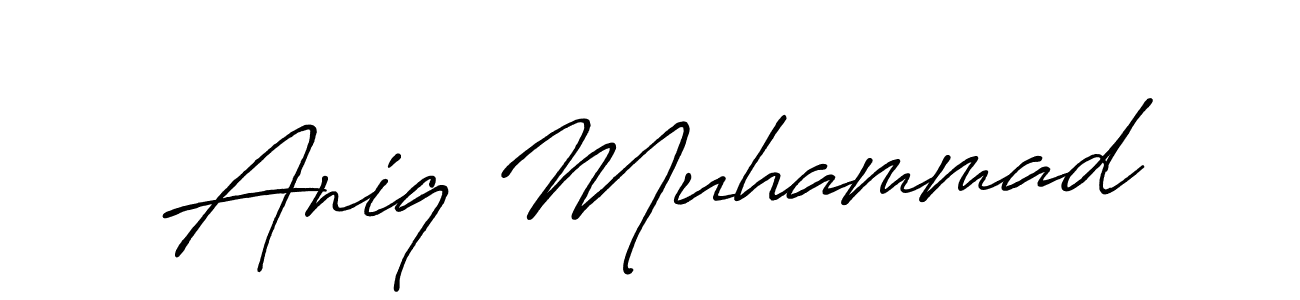 You should practise on your own different ways (Antro_Vectra_Bolder) to write your name (Aniq Muhammad) in signature. don't let someone else do it for you. Aniq Muhammad signature style 7 images and pictures png