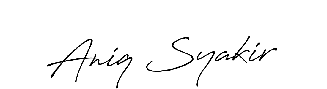 How to make Aniq Syakir name signature. Use Antro_Vectra_Bolder style for creating short signs online. This is the latest handwritten sign. Aniq Syakir signature style 7 images and pictures png