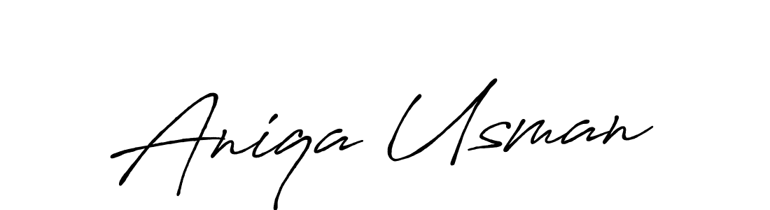 Use a signature maker to create a handwritten signature online. With this signature software, you can design (Antro_Vectra_Bolder) your own signature for name Aniqa Usman. Aniqa Usman signature style 7 images and pictures png