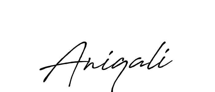 if you are searching for the best signature style for your name Aniqali. so please give up your signature search. here we have designed multiple signature styles  using Antro_Vectra_Bolder. Aniqali signature style 7 images and pictures png