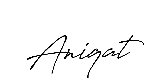 if you are searching for the best signature style for your name Aniqat. so please give up your signature search. here we have designed multiple signature styles  using Antro_Vectra_Bolder. Aniqat signature style 7 images and pictures png