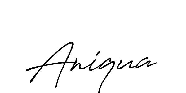 Use a signature maker to create a handwritten signature online. With this signature software, you can design (Antro_Vectra_Bolder) your own signature for name Aniqua. Aniqua signature style 7 images and pictures png