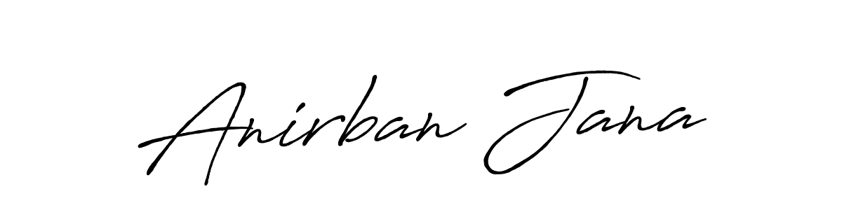 How to make Anirban Jana name signature. Use Antro_Vectra_Bolder style for creating short signs online. This is the latest handwritten sign. Anirban Jana signature style 7 images and pictures png