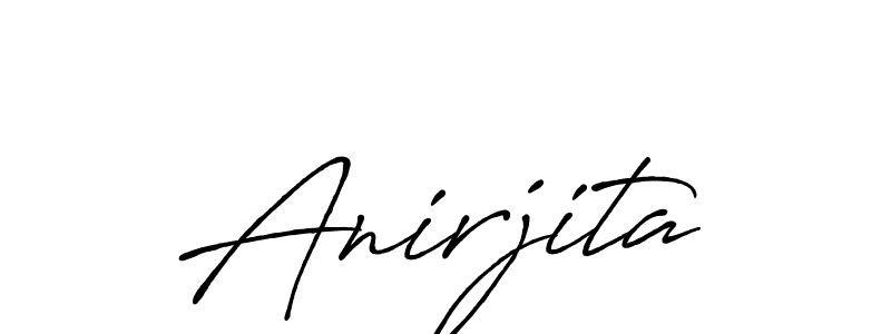 How to make Anirjita name signature. Use Antro_Vectra_Bolder style for creating short signs online. This is the latest handwritten sign. Anirjita signature style 7 images and pictures png