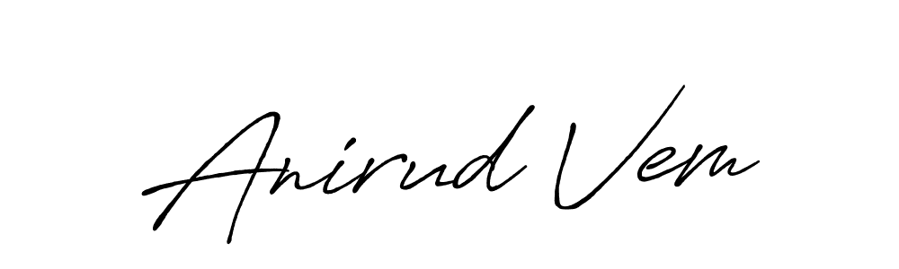 The best way (Antro_Vectra_Bolder) to make a short signature is to pick only two or three words in your name. The name Anirud Vem include a total of six letters. For converting this name. Anirud Vem signature style 7 images and pictures png