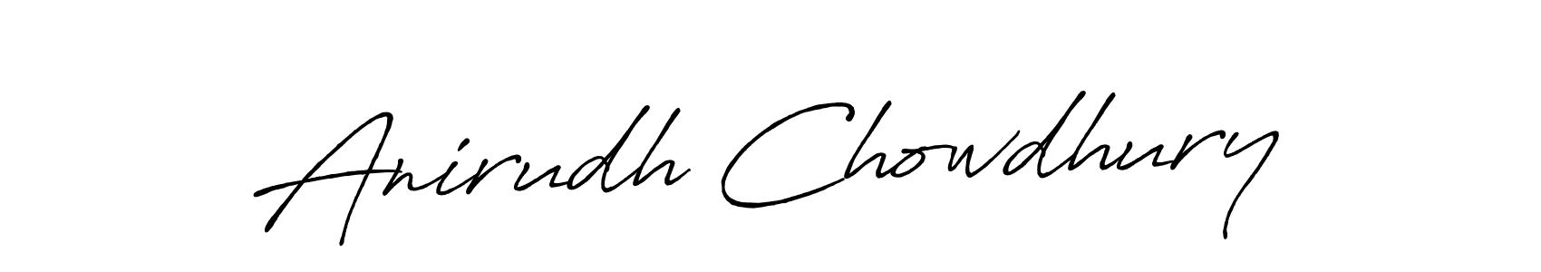 Make a beautiful signature design for name Anirudh Chowdhury. With this signature (Antro_Vectra_Bolder) style, you can create a handwritten signature for free. Anirudh Chowdhury signature style 7 images and pictures png