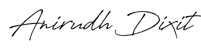 Give your name Anirudh Dixit an exquisite flair with the Antro_Vectra_Bolder script font. Ideal for contracts, resumes, and formal letterheads. Anirudh Dixit signature style 7 images and pictures png